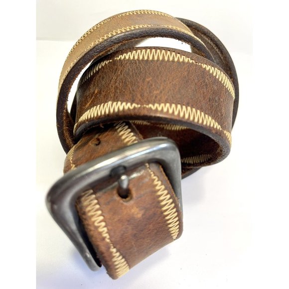 Another Line Inc Vintage Whip Stitch Thick Leather Belt Mens 38” - Picture 10 of 10